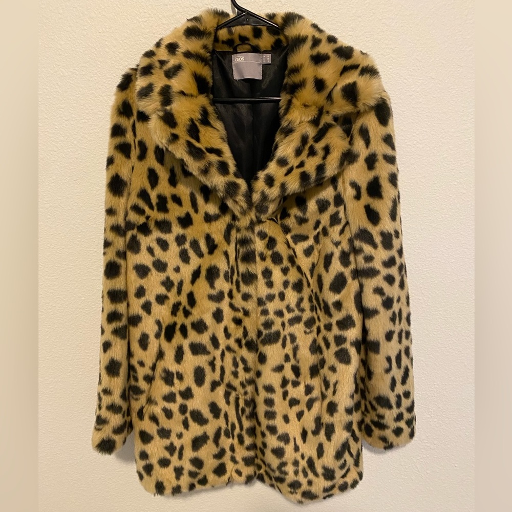 ASOS TALL Faux Fur Coat in Leopard
